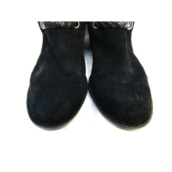 Born Womens Size 6 M Black Suede Zip Buckle Ankle Fashion Boots Bootie - Picture 6 of 11